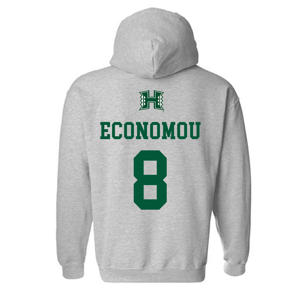 Hawaii - NCAA Men's Basketball : AJ Economou - Classic Shersey Hooded Sweatshirt-1
