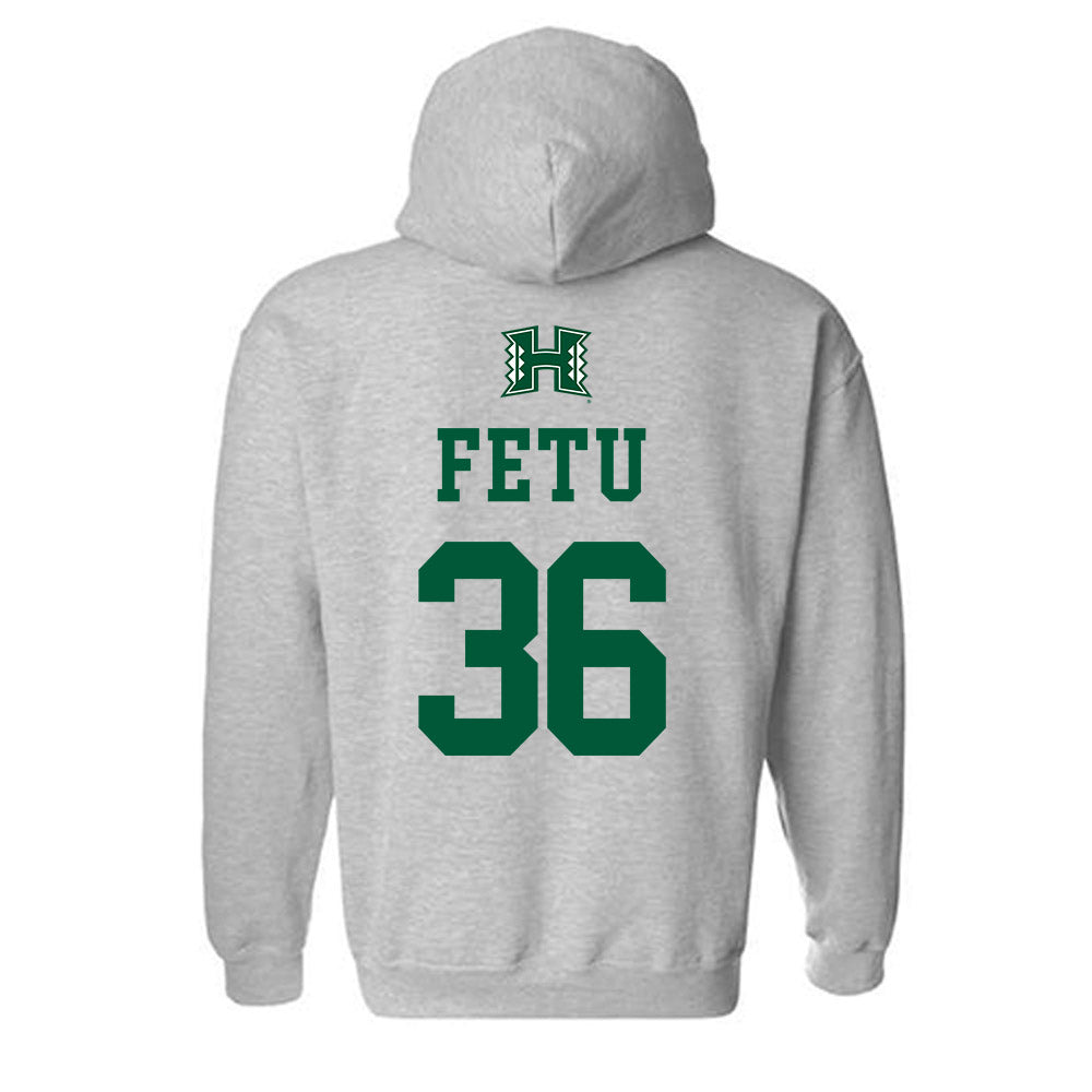 Hawaii - NCAA Football : Jordan Fetu - Classic Shersey Hooded Sweatshirt-1