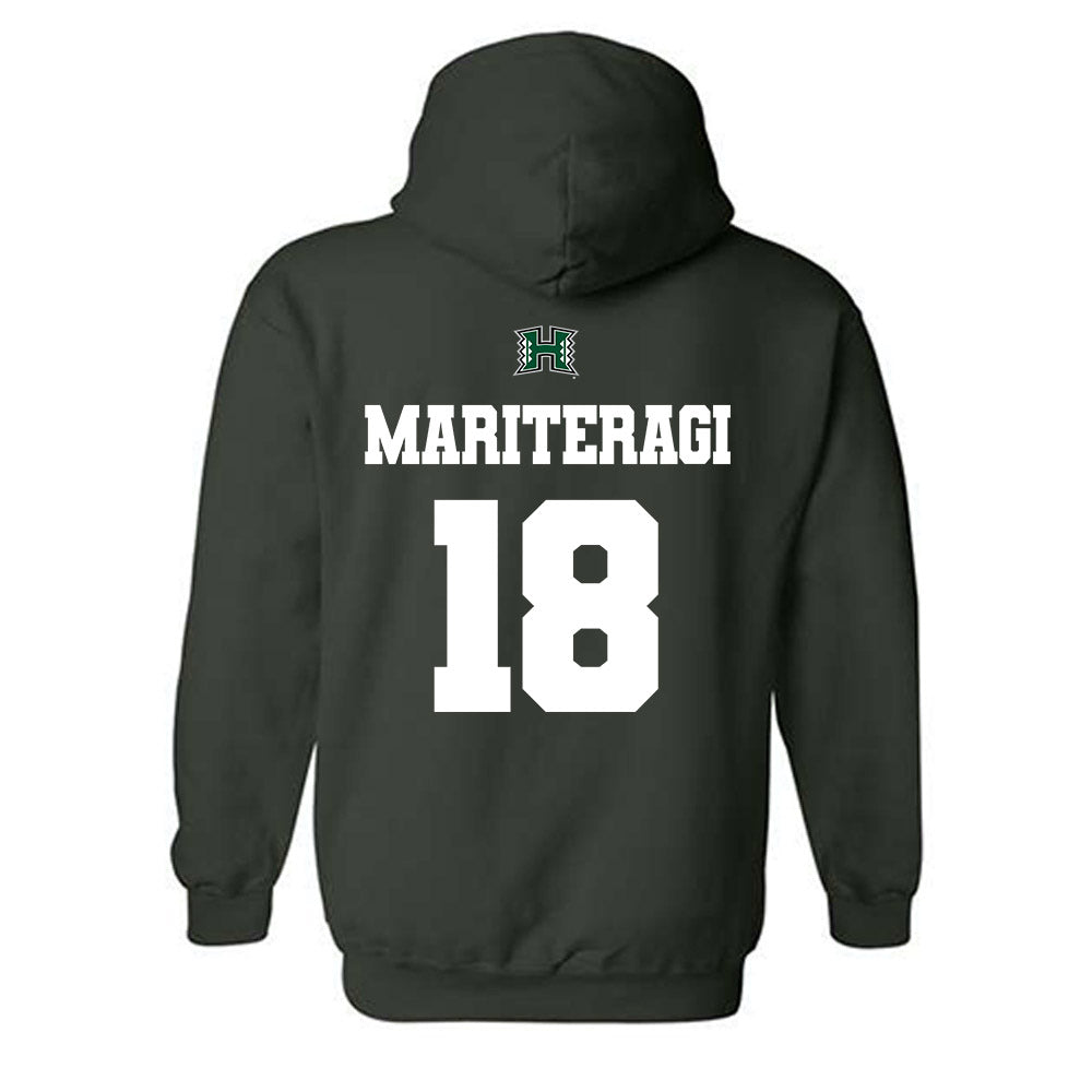 Hawaii - NCAA Football : Zaden Mariteragi - Classic Shersey Hooded Sweatshirt-1