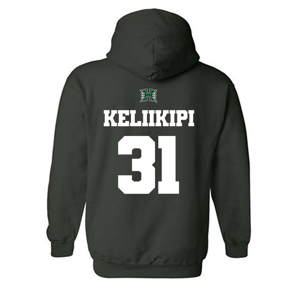 Hawaii - NCAA Football : Tryton Keliikipi - Classic Shersey Hooded Sweatshirt-1