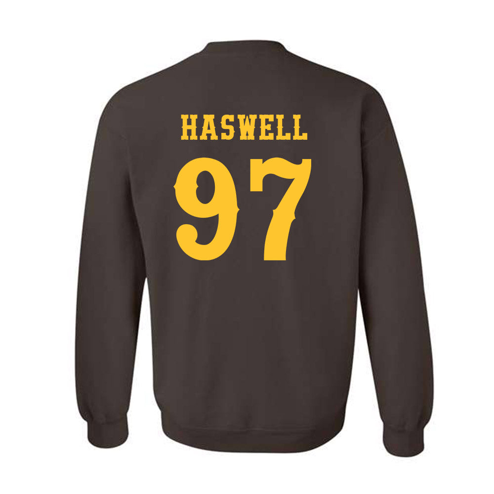 Wyoming - NCAA Football : Alexander Haswell - Classic Shersey Crewneck Sweatshirt-1