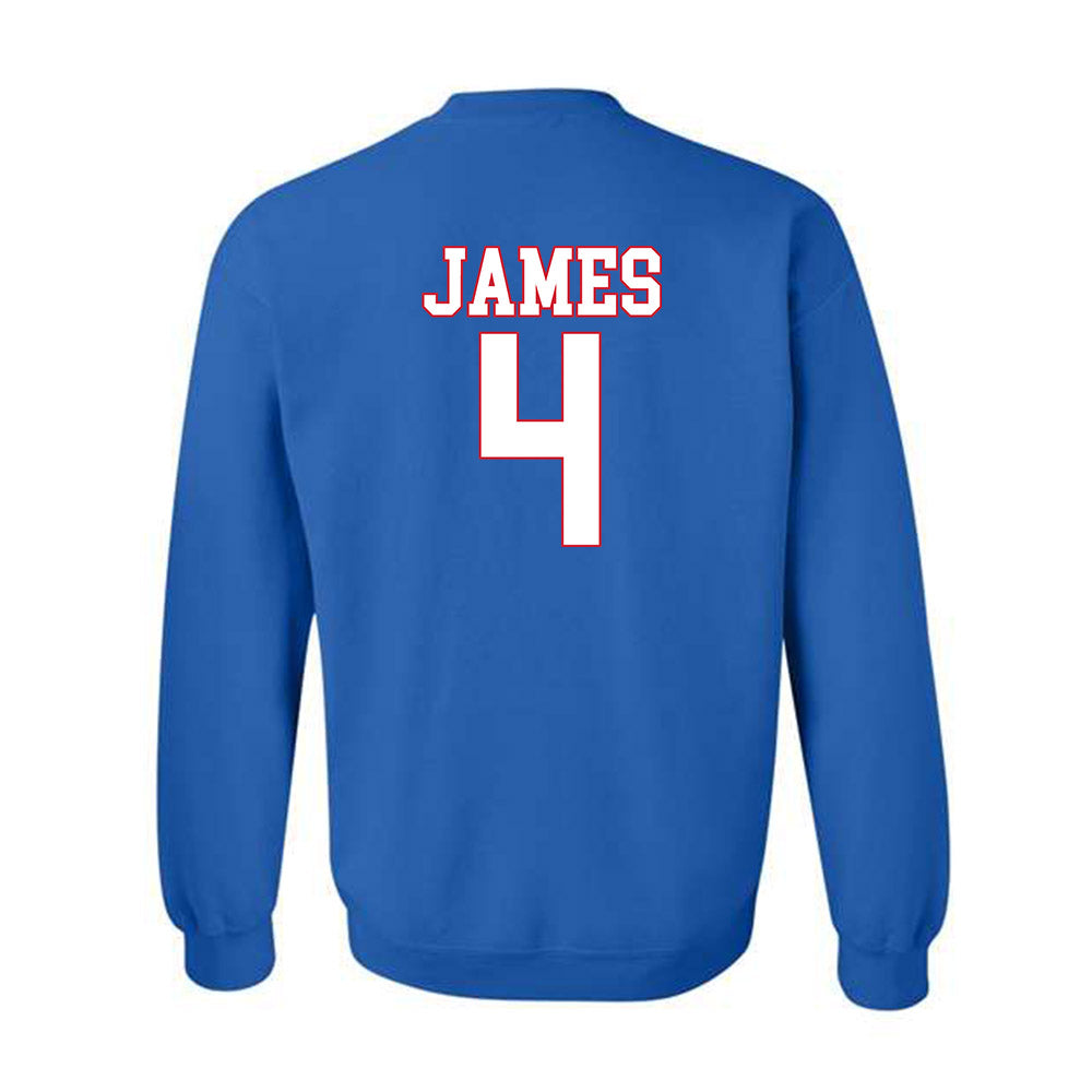 SMU - NCAA Women's Basketball : Shania James - Crewneck Sweatshirt-1
