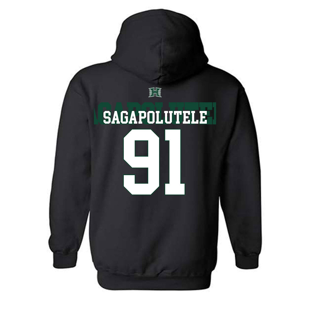 Hawaii - NCAA Football : Joshua sagapolutele - Sports Shersey Hooded Sweatshirt-1