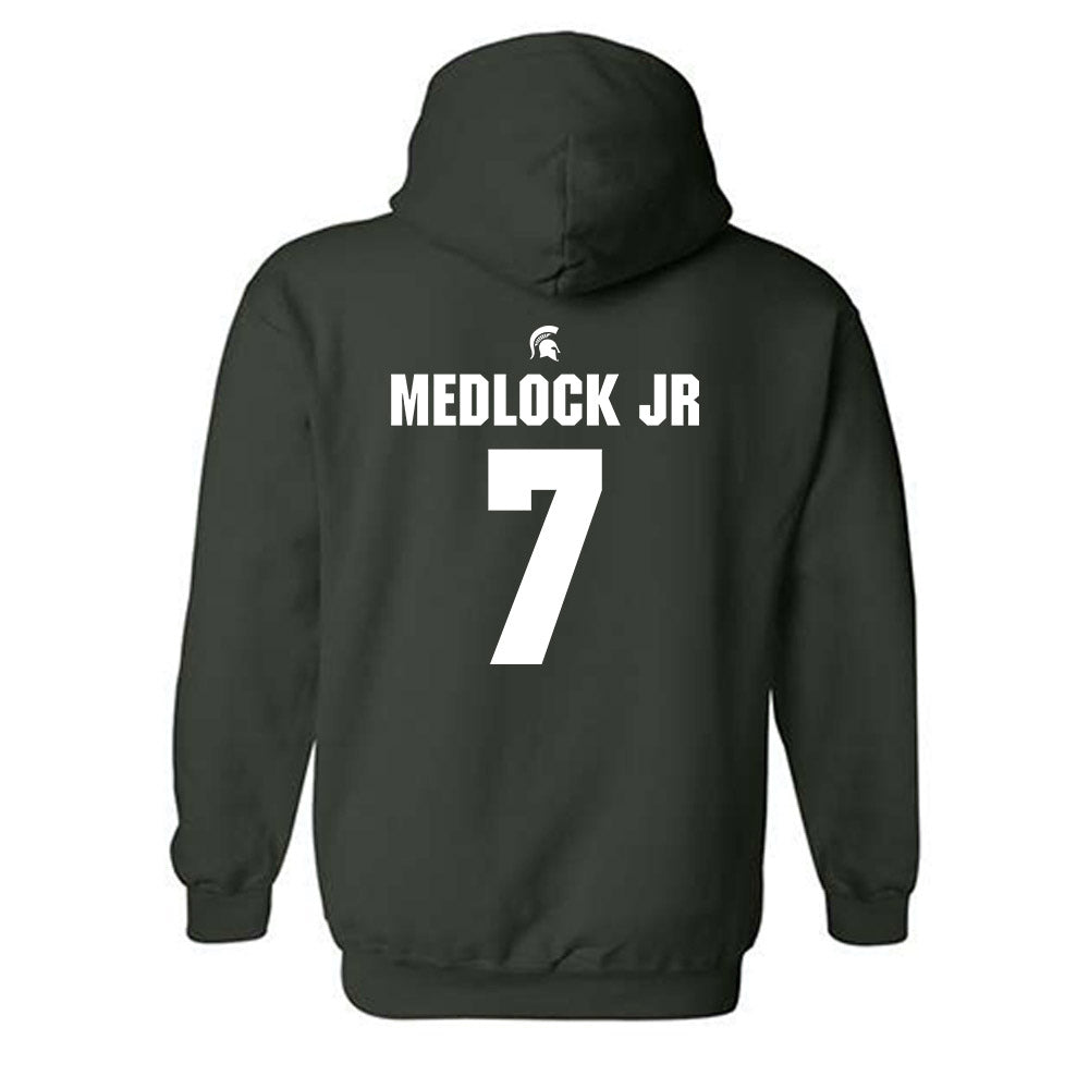 Michigan State - NCAA Men's Basketball : Carlos Medlock jr - Generic Shersey Hooded Sweatshirt-1