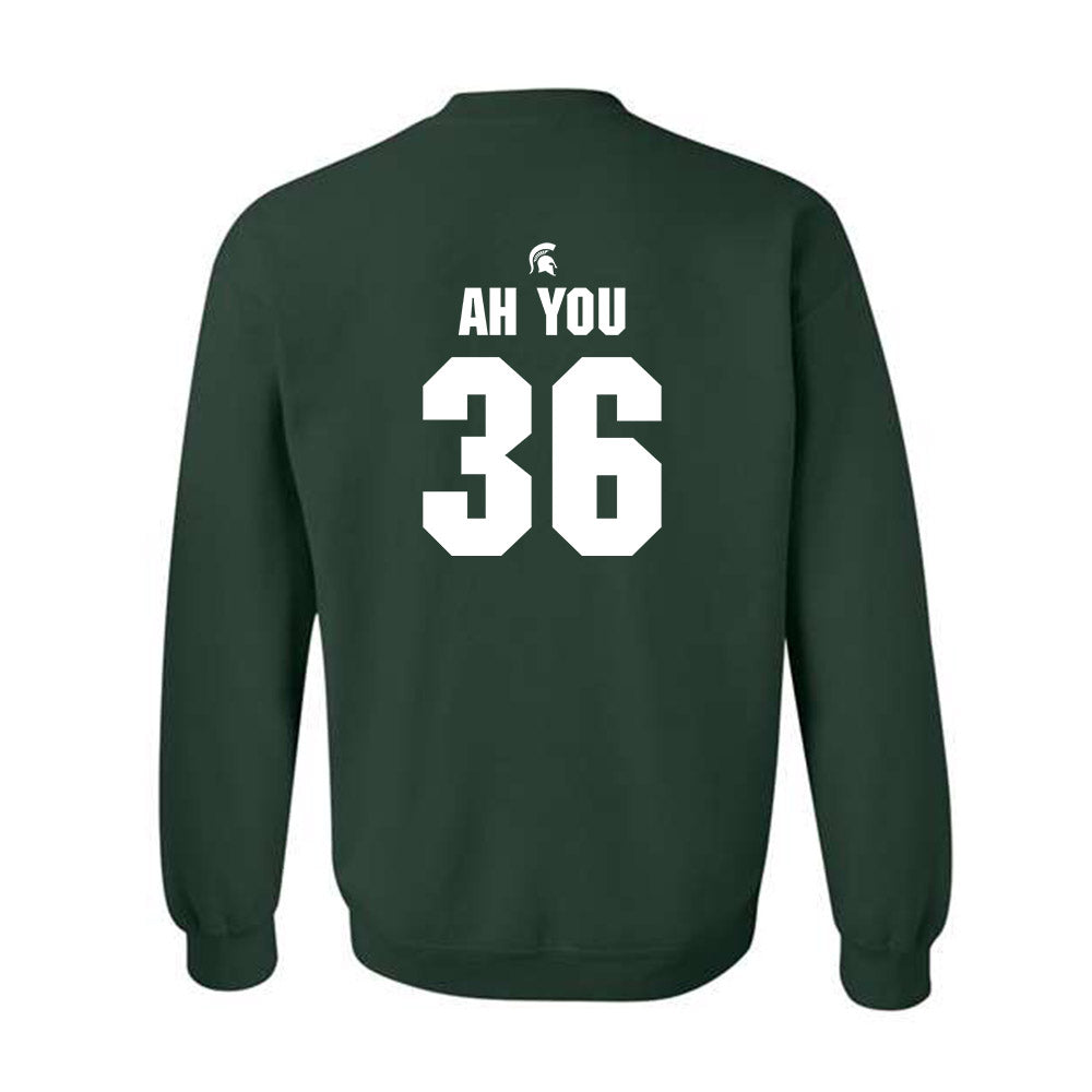 Michigan State - NCAA Football : Leonard Ah You - Generic Shersey Crewneck Sweatshirt-1
