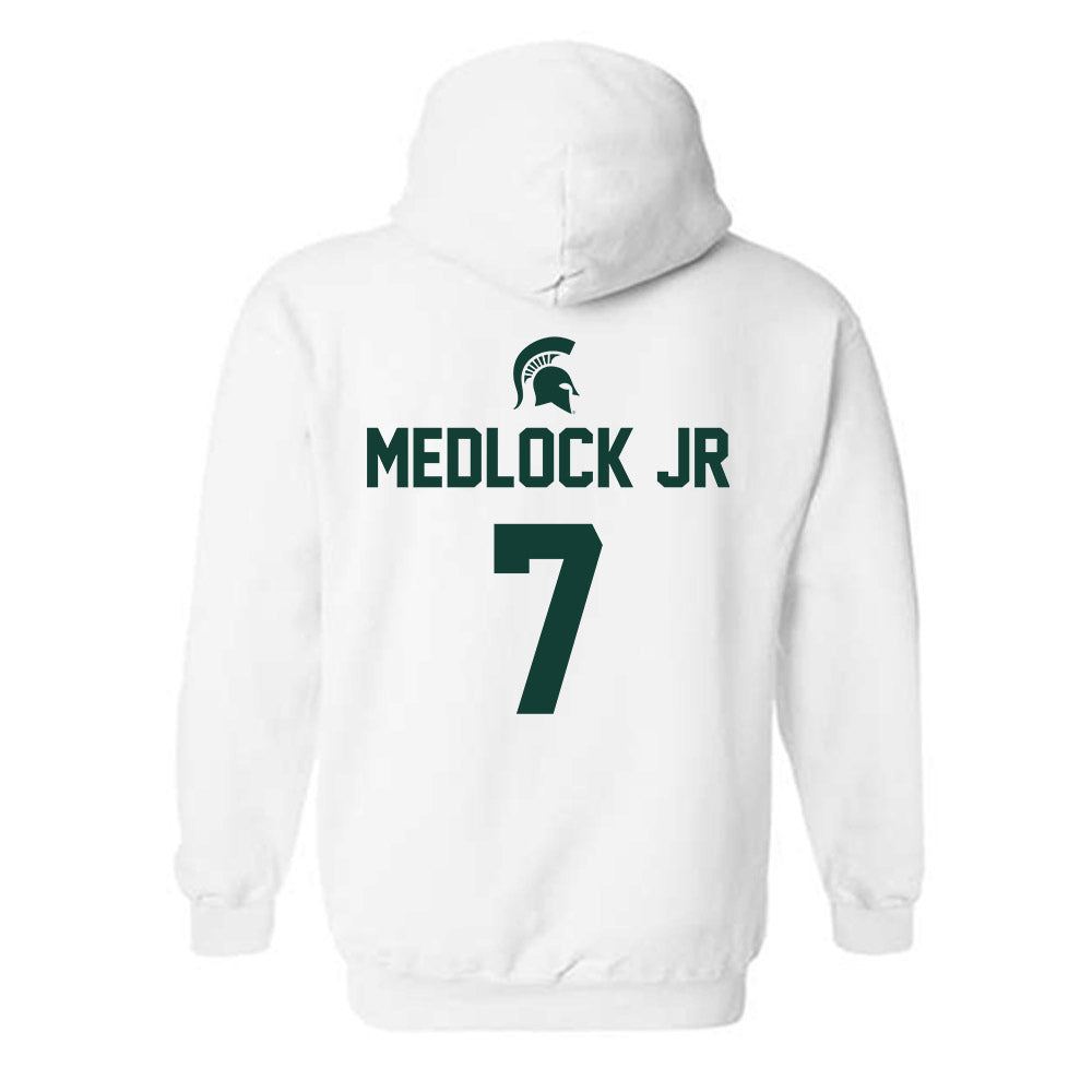 Michigan State - NCAA Men's Basketball : Carlos Medlock jr - Sports Shersey Hooded Sweatshirt-1