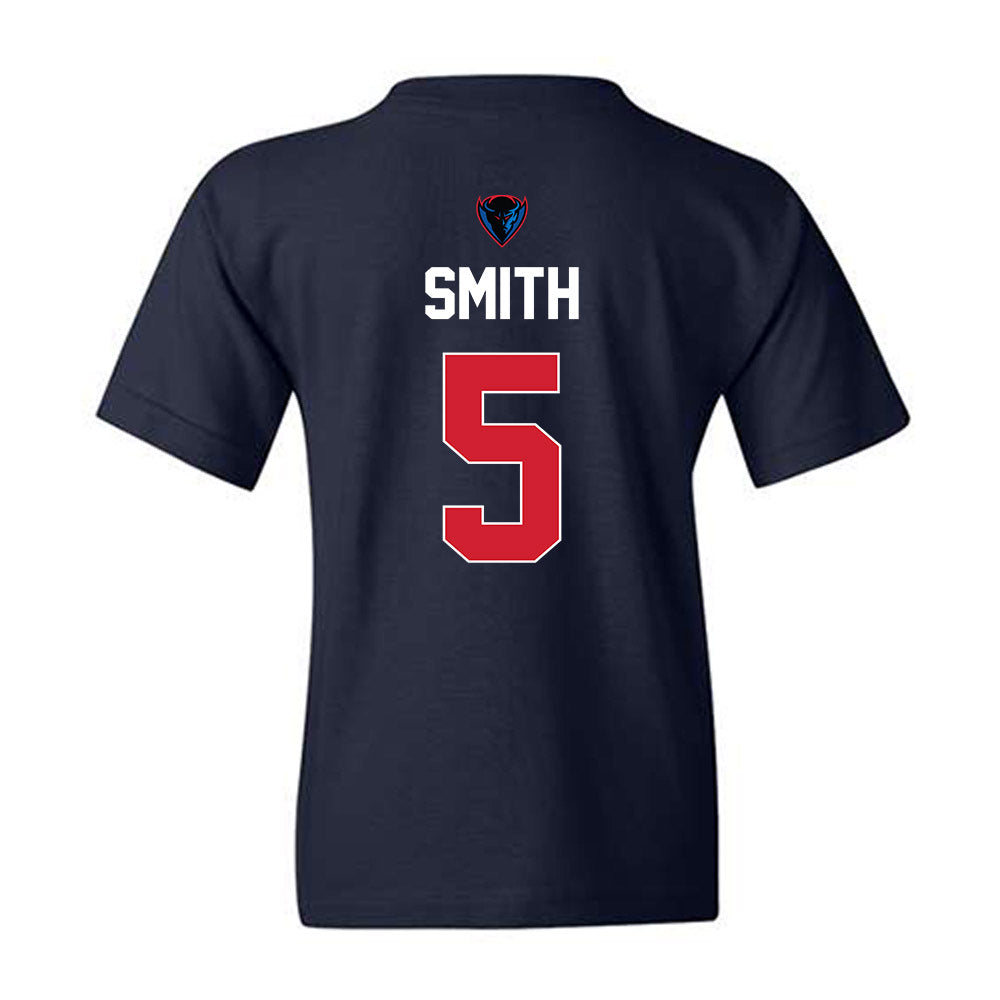 DePaul - NCAA Men's Basketball : RJ Smith - Sports Shersey Youth T-Shirt-1