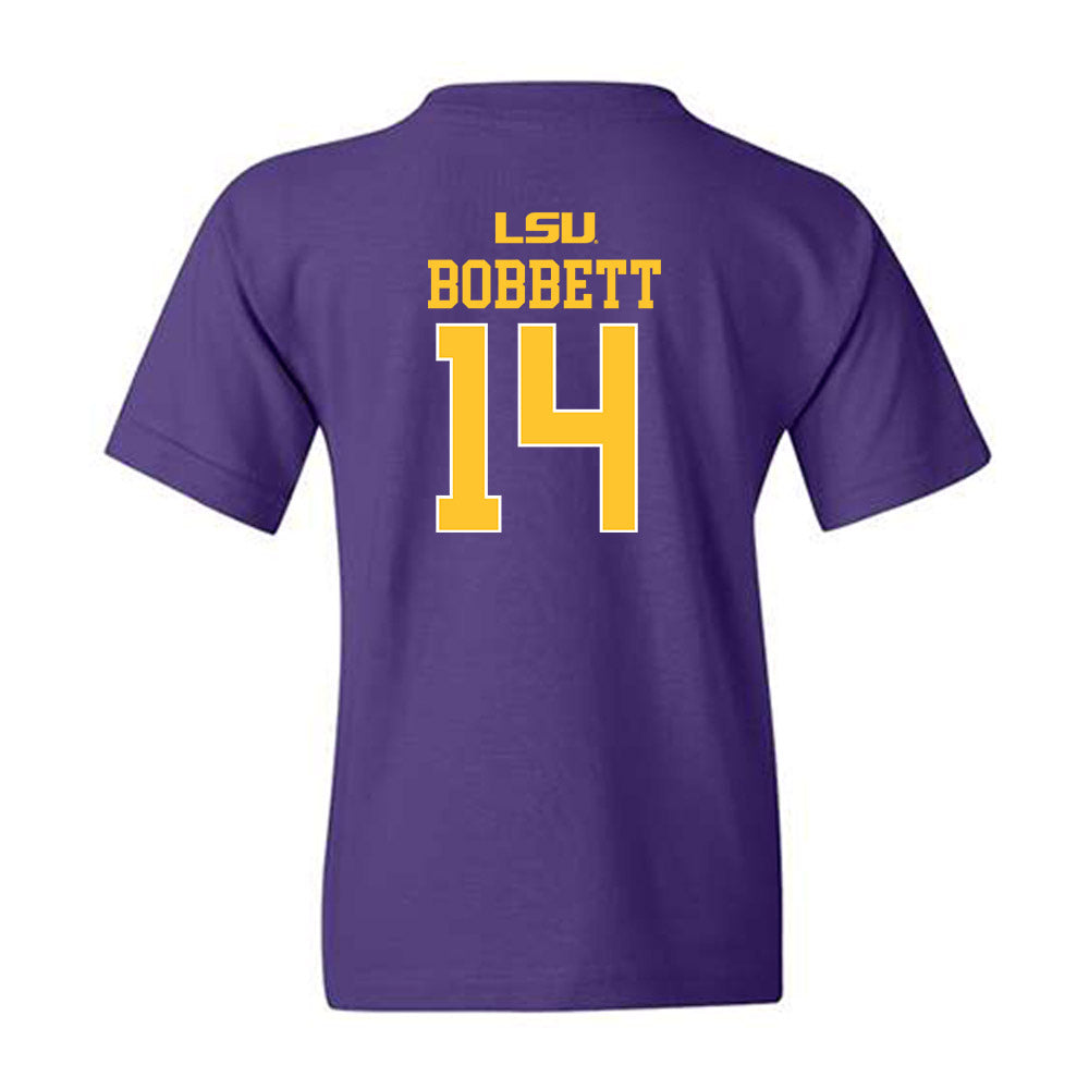 LSU - NCAA Men's Basketball : Jaden Bobbett - Sports Shersey Youth T-Shirt-1