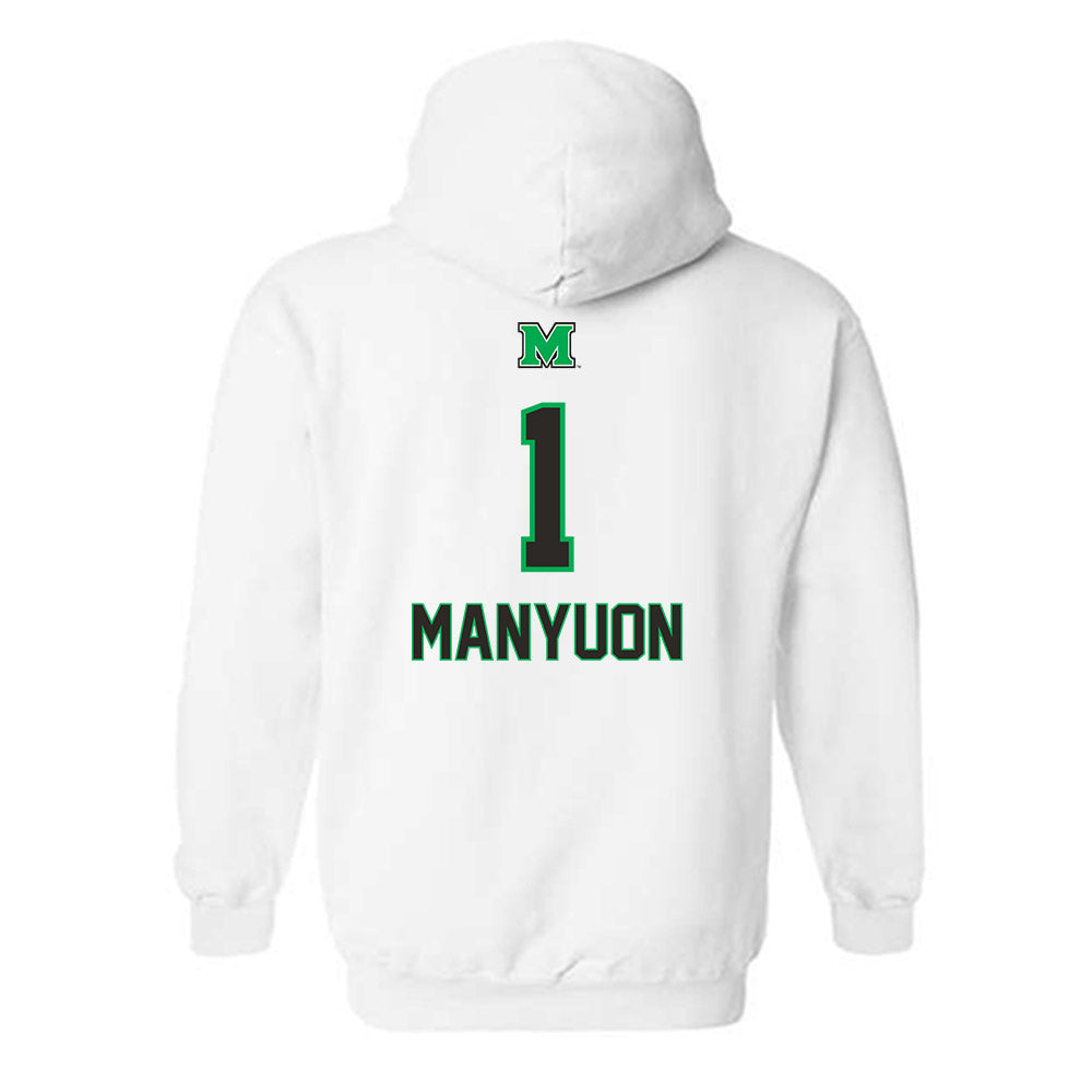 Marshall - NCAA Men's Basketball : Emmanuel Manyuon - Generic Shersey Hooded Sweatshirt-1