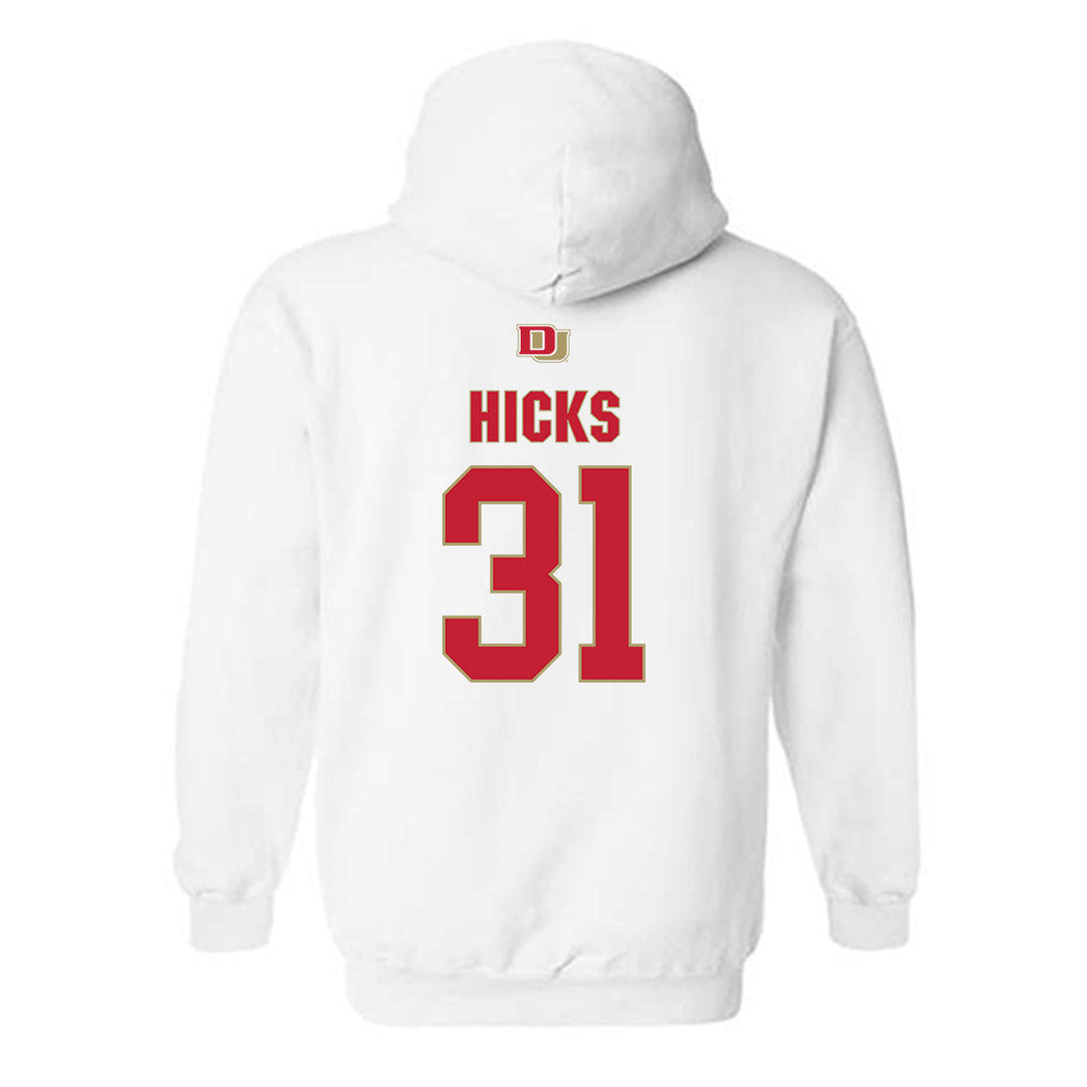 DU - NCAA Men's Ice Hockey : Johnny Hicks - Classic Shersey Hooded Sweatshirt-1