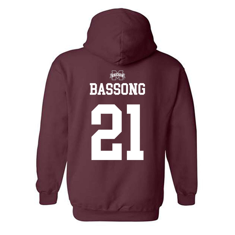 Mississippi State - NCAA Men's Basketball : Thomas Bassong - Sports Shersey Hooded Sweatshirt-1