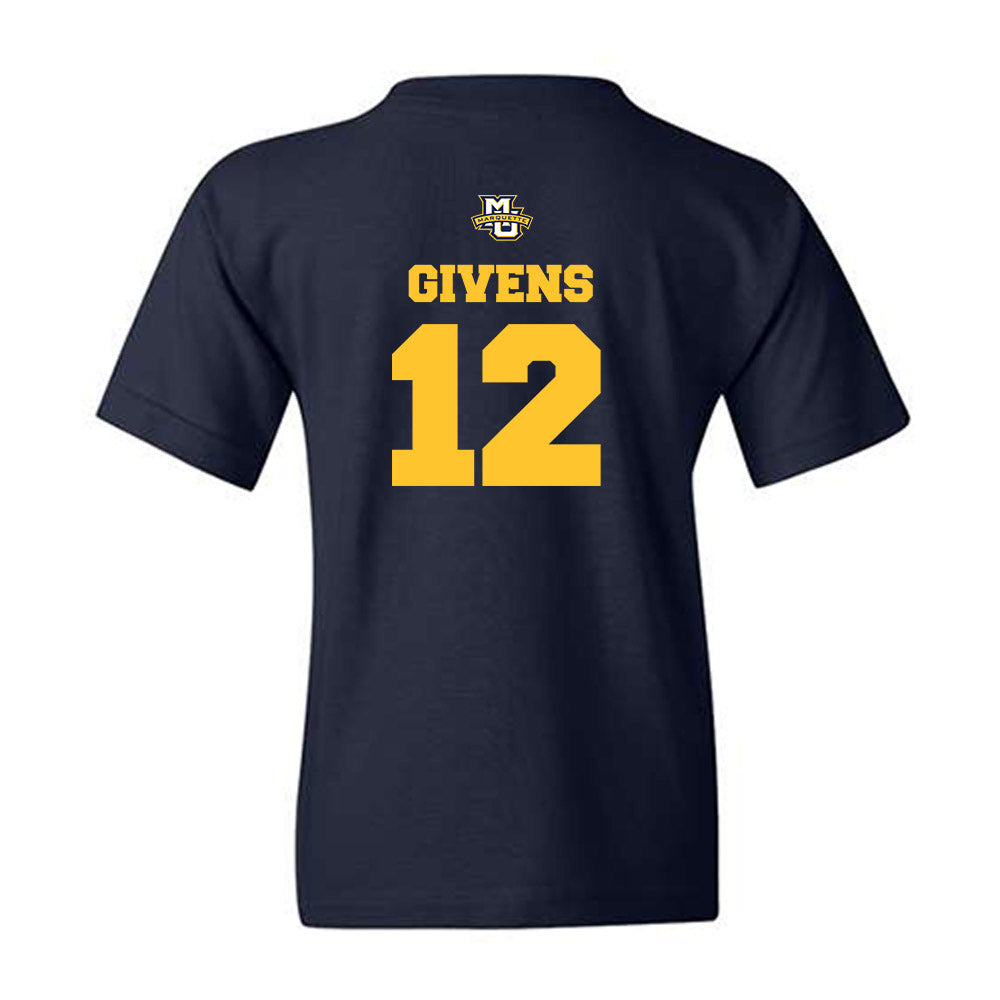 Marquette - NCAA Women's Basketball : Mackenzie Givens - Sports Shersey Youth T-Shirt-1