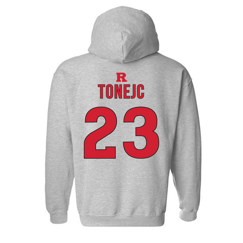 Rutgers - NCAA Men's Basketball : Martin Tonejc - Sports Shersey Hooded Sweatshirt-1
