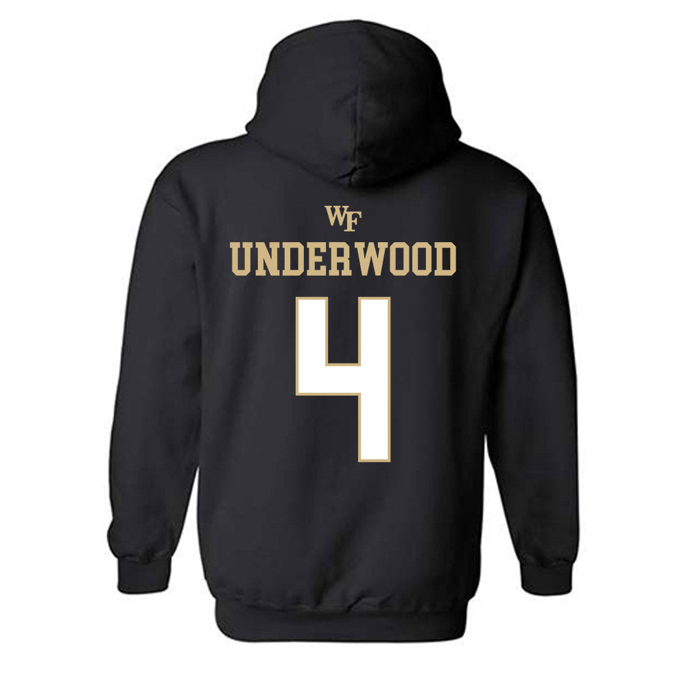 Wake Forest - NCAA Men's Basketball : Will Underwood - Sports Shersey Hooded Sweatshirt-1