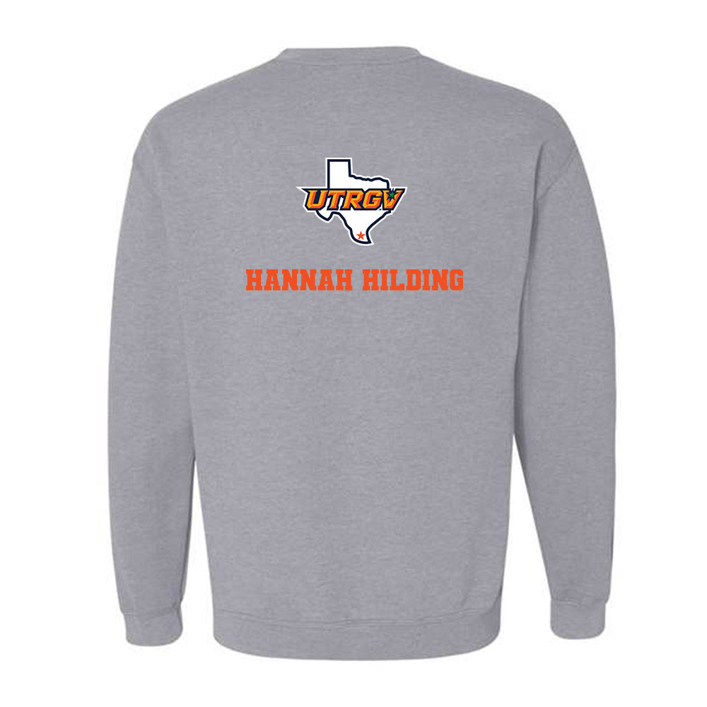 UTRGV - NCAA Women's Track & Field : Hannah Hilding - Sports Shersey Crewneck Sweatshirt-1