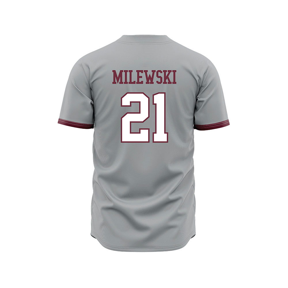 Mississippi State - NCAA Baseball : Kevin Milewski - Gray Slate Jersey-1