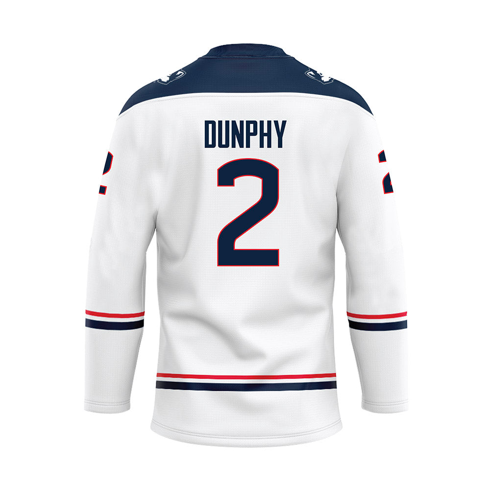 UConn - NCAA Men's Ice Hockey : Brendan Dunphy - White Hockey Jersey-1