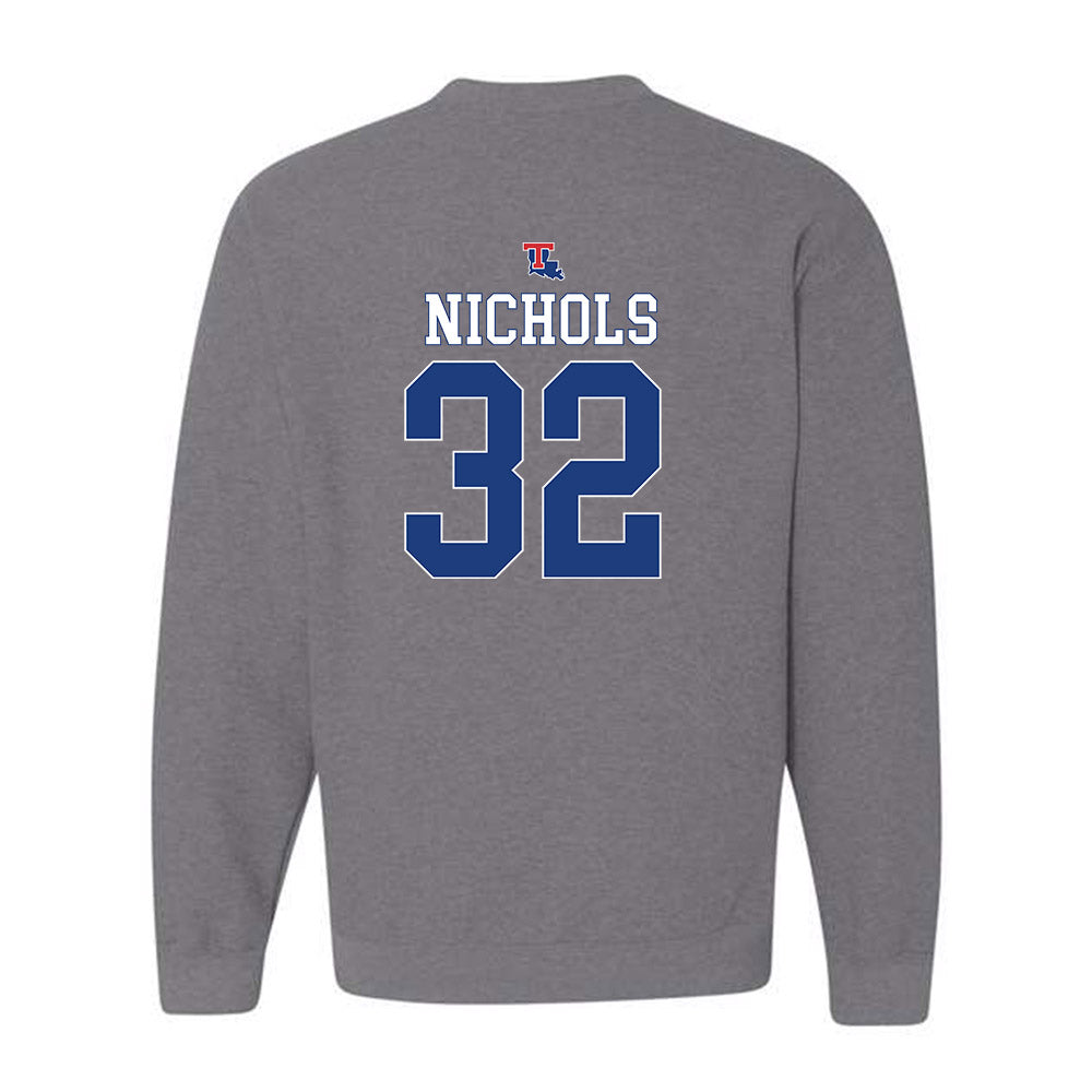 LA Tech - NCAA Baseball : Luke Nichols - Sports Shersey Crewneck Sweatshirt-1