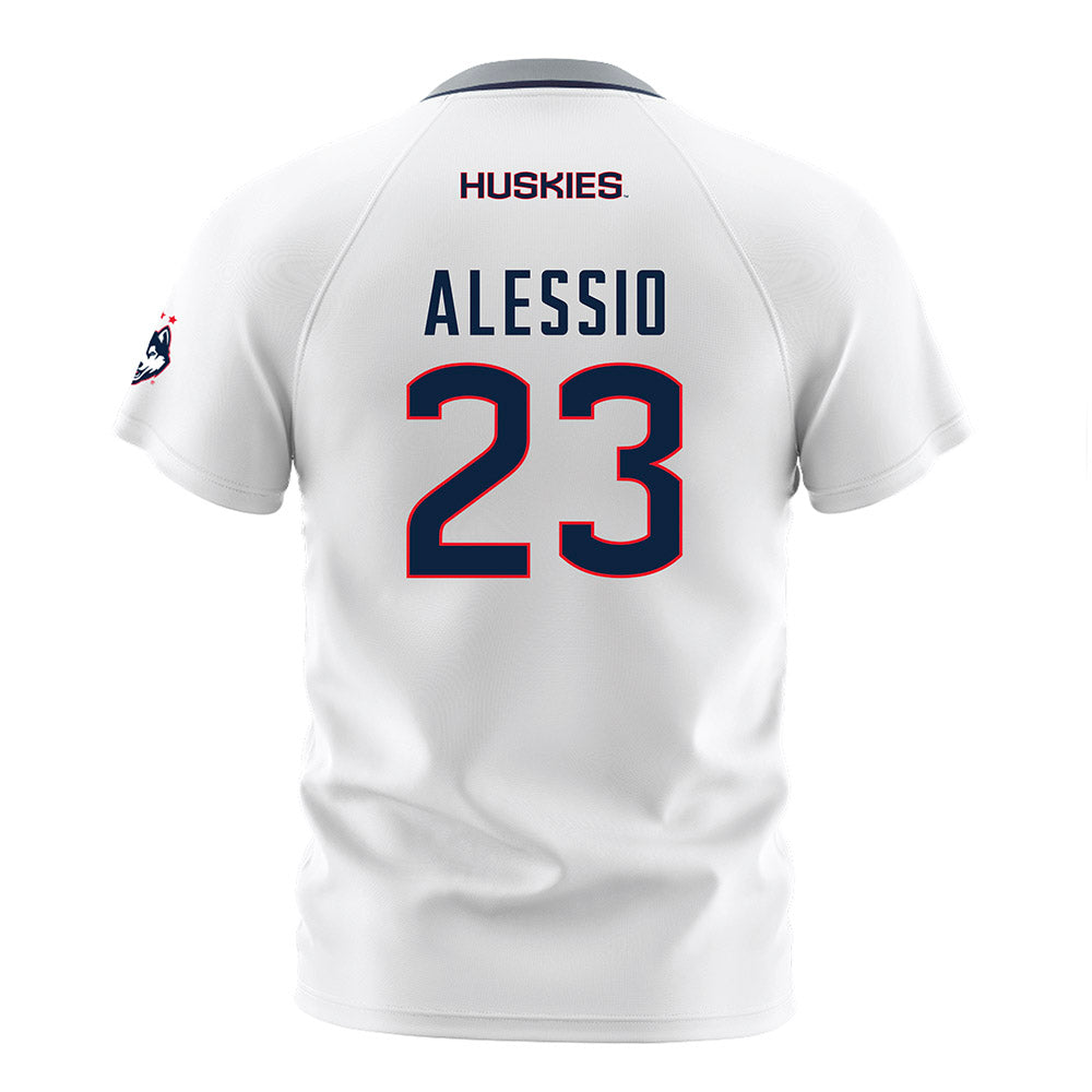 UConn - NCAA Men's Soccer : Preston Alessio - White Soccer Jersey-1