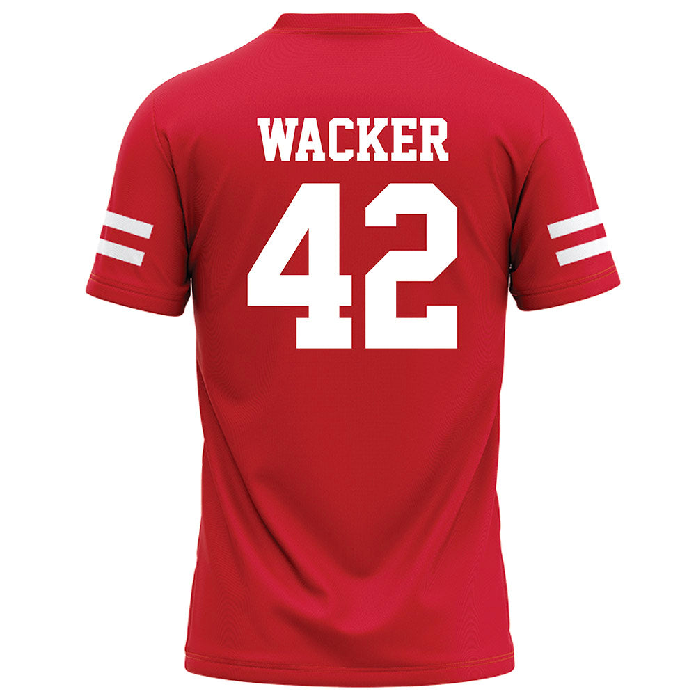Nebraska - NCAA Football : Derek Wacker - Red Football Jersey-1