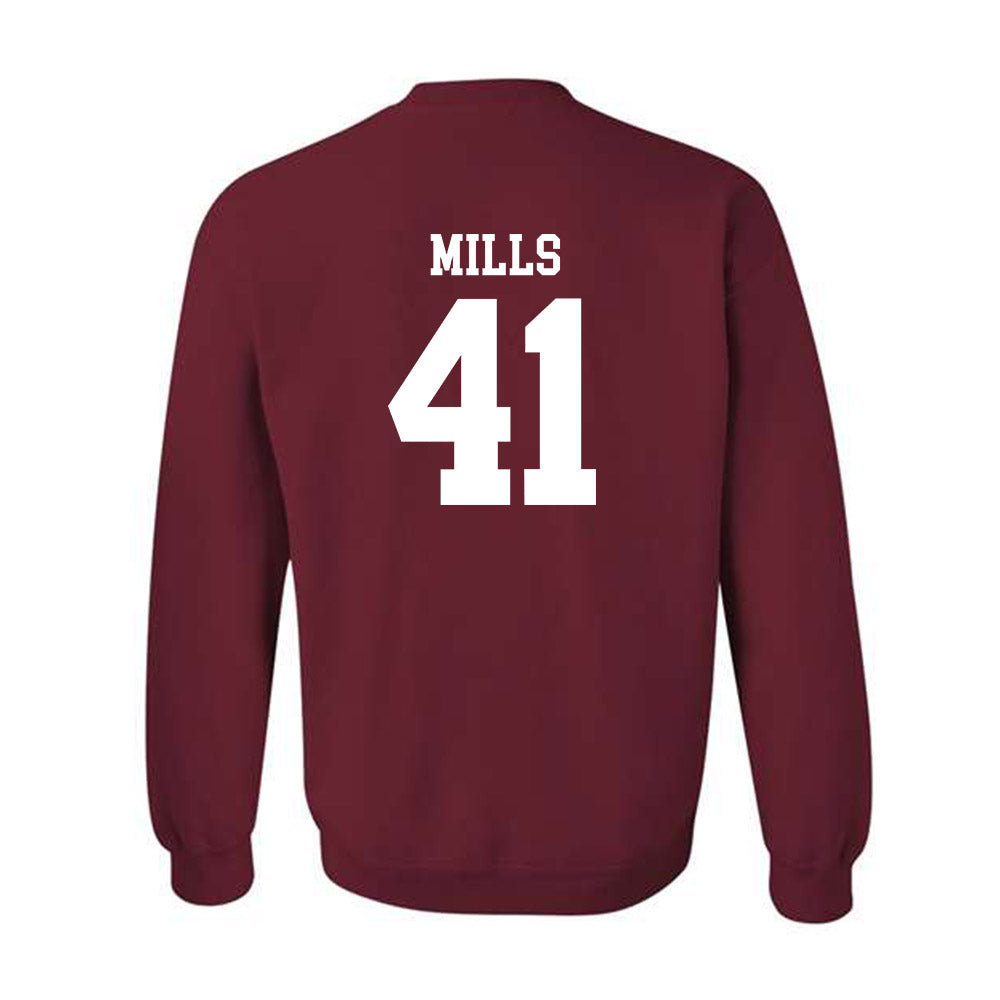 UMass - NCAA Football : Grant Mills - Generic Shersey Crewneck Sweatshirt-1