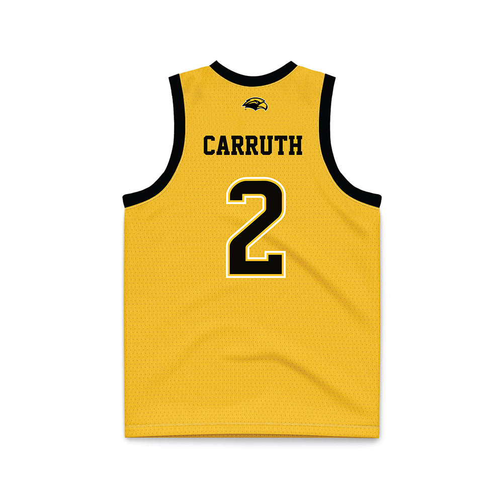 Southern Miss - NCAA Men's Basketball : Brewer Carruth - Gold Basketball Jersey-1