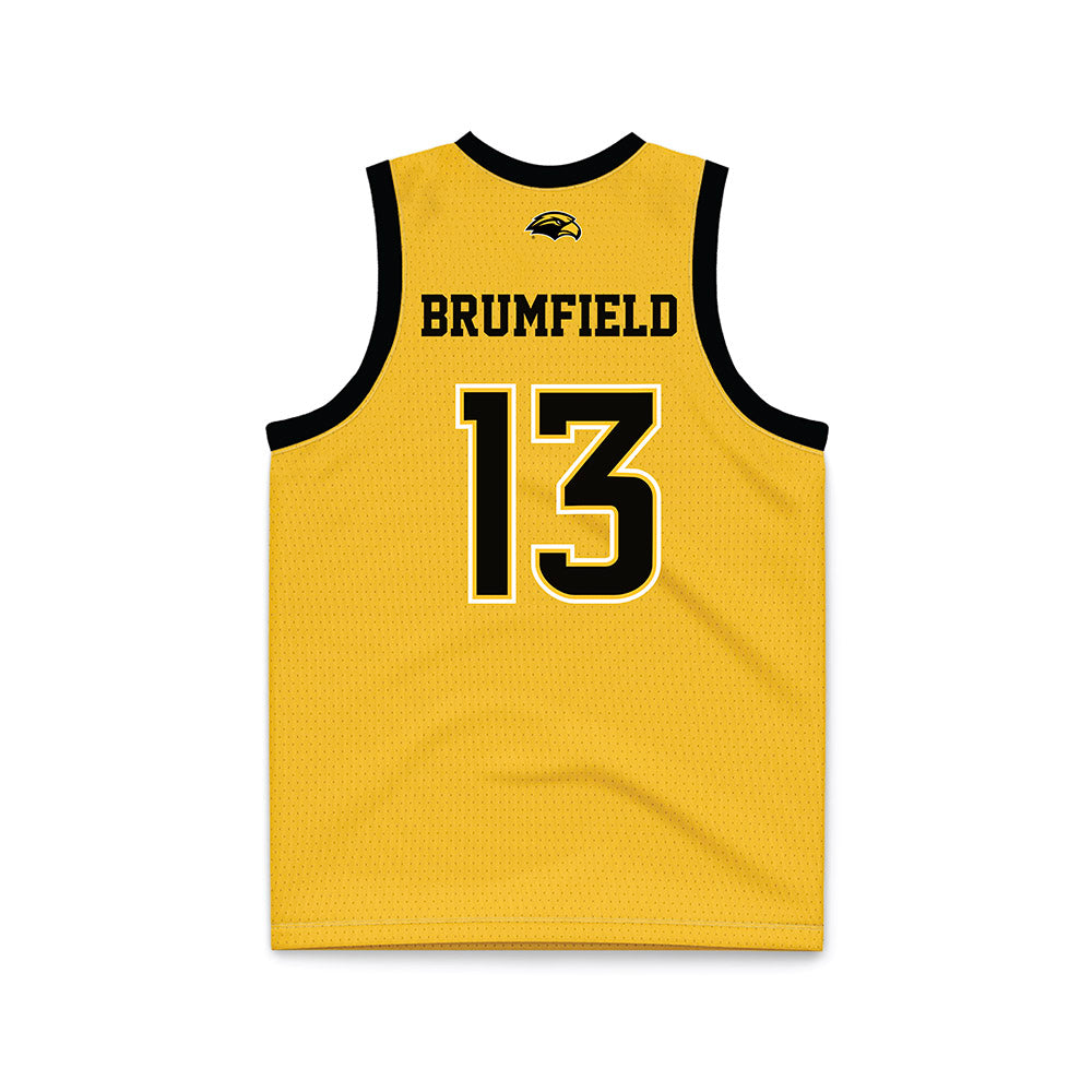 Southern Miss - NCAA Men's Basketball : Dylan Brumfield - Gold Basketball Jersey-1