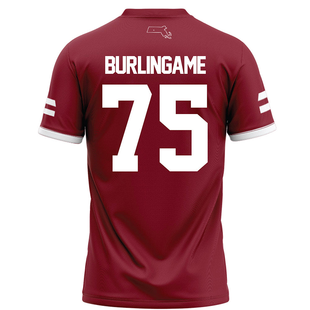 UMass - NCAA Football : Tanner Burlingame - Maroon Football Jersey-1