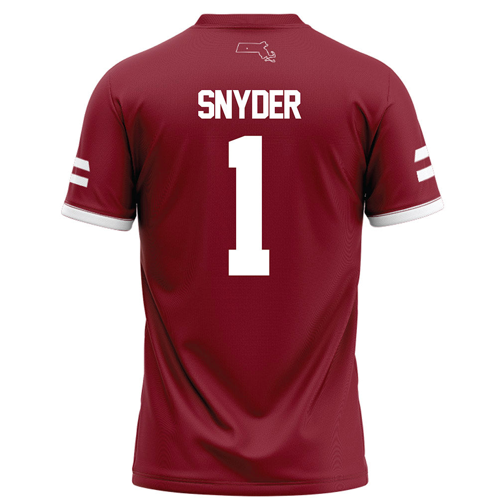 UMass - NCAA Football : DD Snyder - Maroon Football Jersey-1