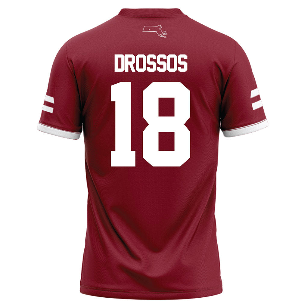 UMass - NCAA Football : Dinos Drossos - Maroon Football Jersey-1