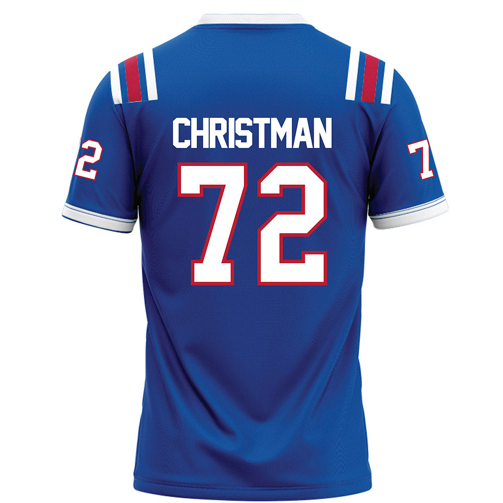 LA Tech - NCAA Football : Hayden Christman - Blue Football Jersey-1