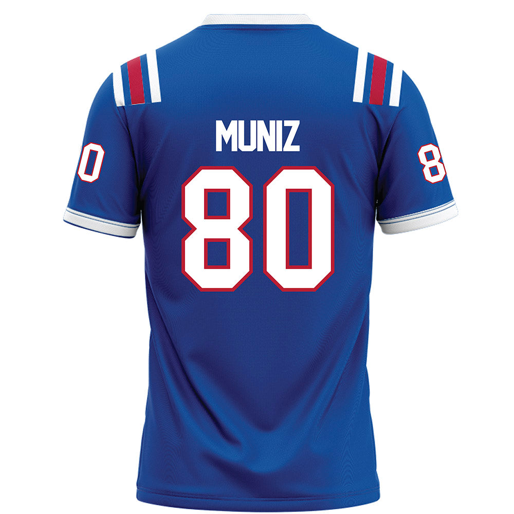 LA Tech - NCAA Football : Deven Muniz - Blue Football Jersey-1