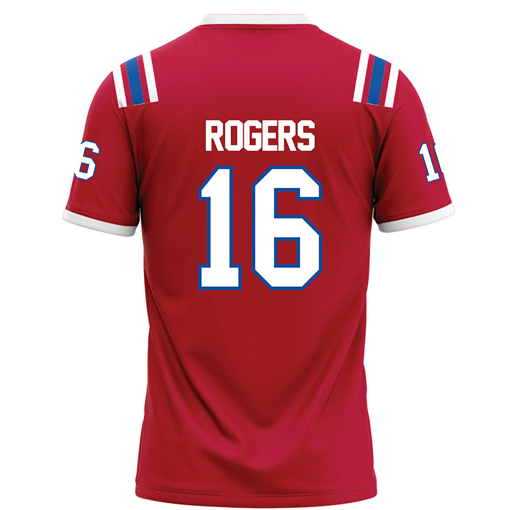 LA Tech - NCAA Football : Taeden Rogers - Red Football Jersey-1