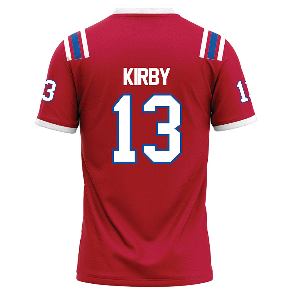 LA Tech - NCAA Football : Michael Kirby - Red Football Jersey-1