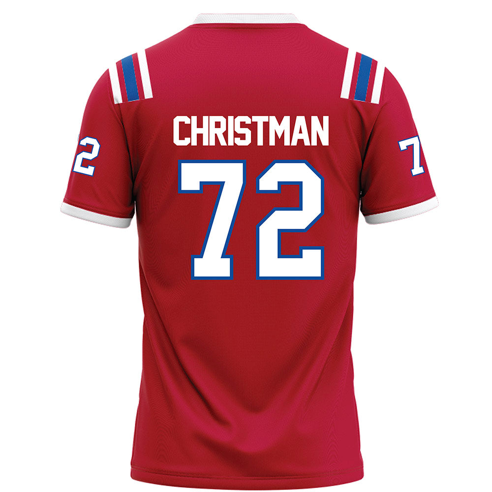 LA Tech - NCAA Football : Hayden Christman - Red Football Jersey-1