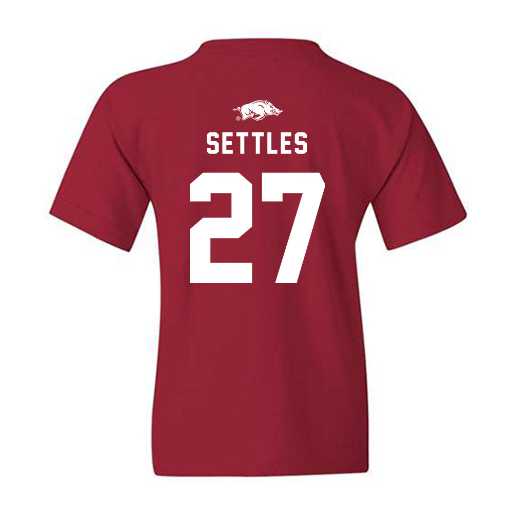 Arkansas - NCAA Football : Cameron Settles - Replica Shersey Youth T-Shirt-1