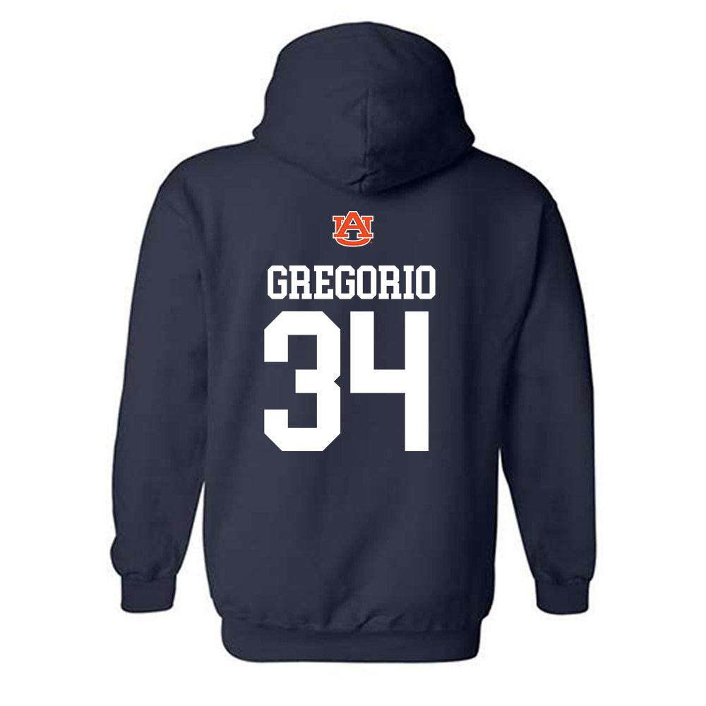 Auburn - NCAA Baseball : Logan Gregorio - Replica Shersey Hooded Sweatshirt-1