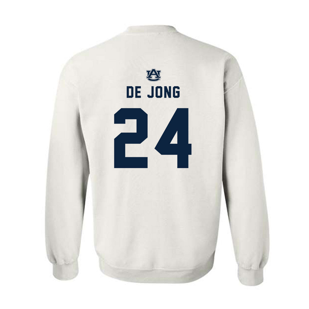 Auburn - NCAA Baseball : Justice de Jong - Replica Shersey Crewneck Sweatshirt-1