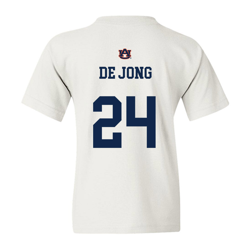 Auburn - NCAA Baseball : Justice de Jong - Sport Shersey Youth T-Shirt-1