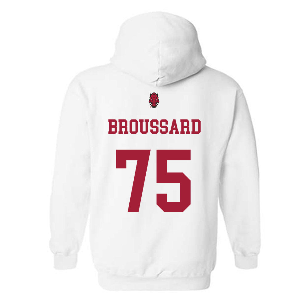 Arkansas - NCAA Football : Kavion Broussard - Sports Shersey Hooded Sweatshirt-1