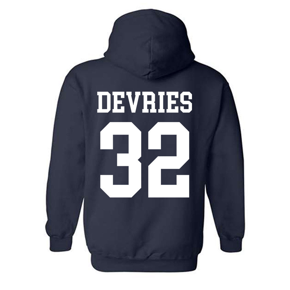 BYU - NCAA Football : Cannon DeVries - Sports Shersey Hooded Sweatshirt-1
