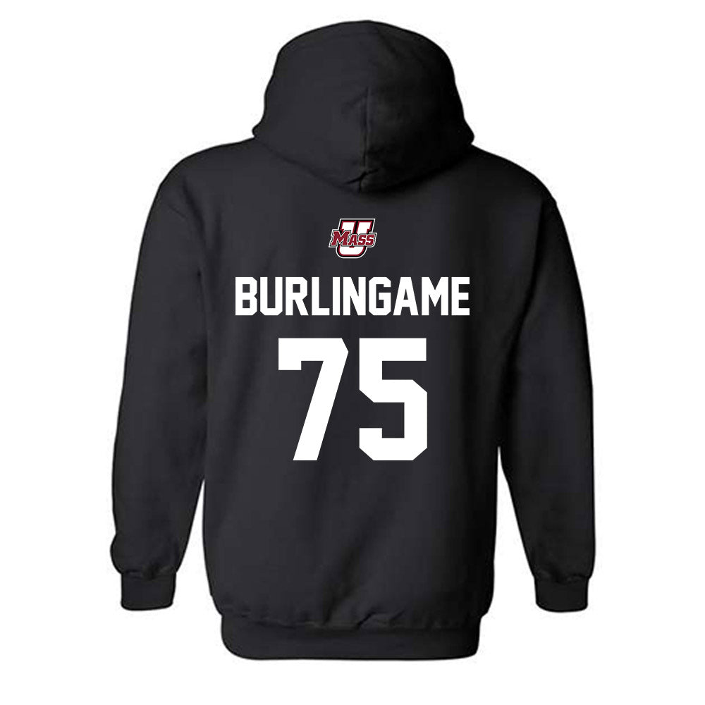 UMass - NCAA Football : Tanner Burlingame - Classic Shersey Hooded Sweatshirt-1
