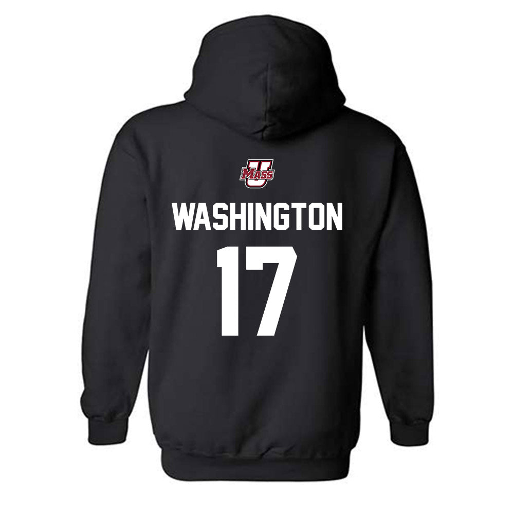 UMass - NCAA Football : Jerry Washington - Classic Shersey Hooded Sweatshirt-1