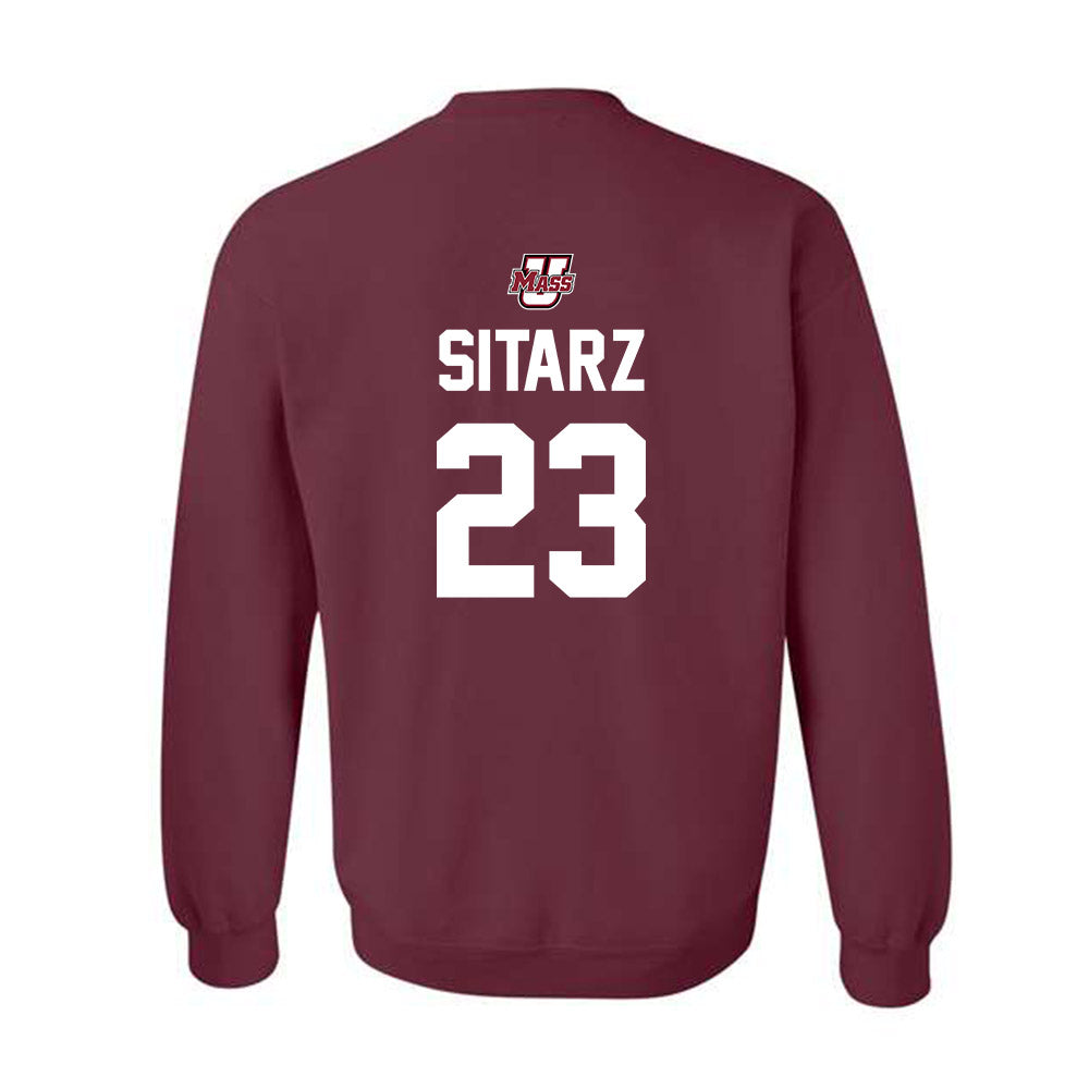 UMass - NCAA Baseball : Gavin Sitarz - Sports Shersey Crewneck Sweatshirt-1