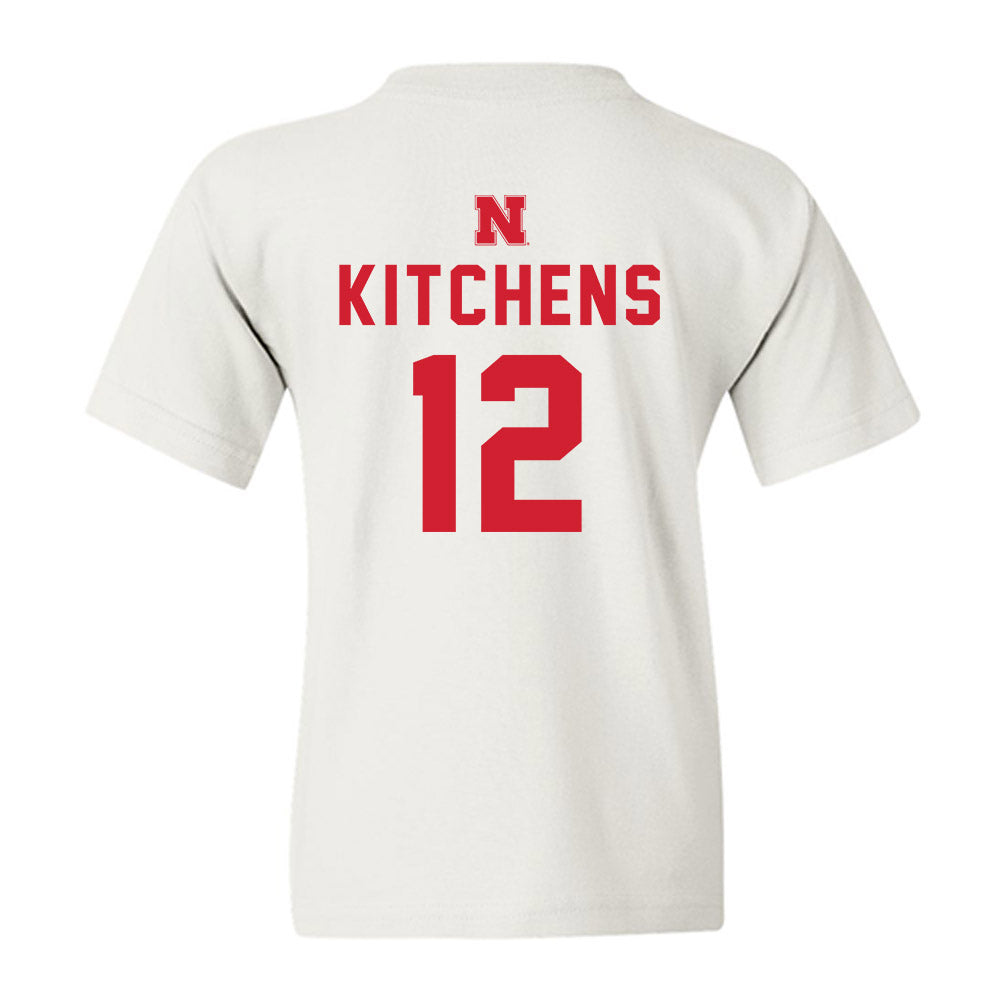 Nebraska - NCAA Baseball : Cole Kitchens - Sports Shersey Youth T-Shirt-1