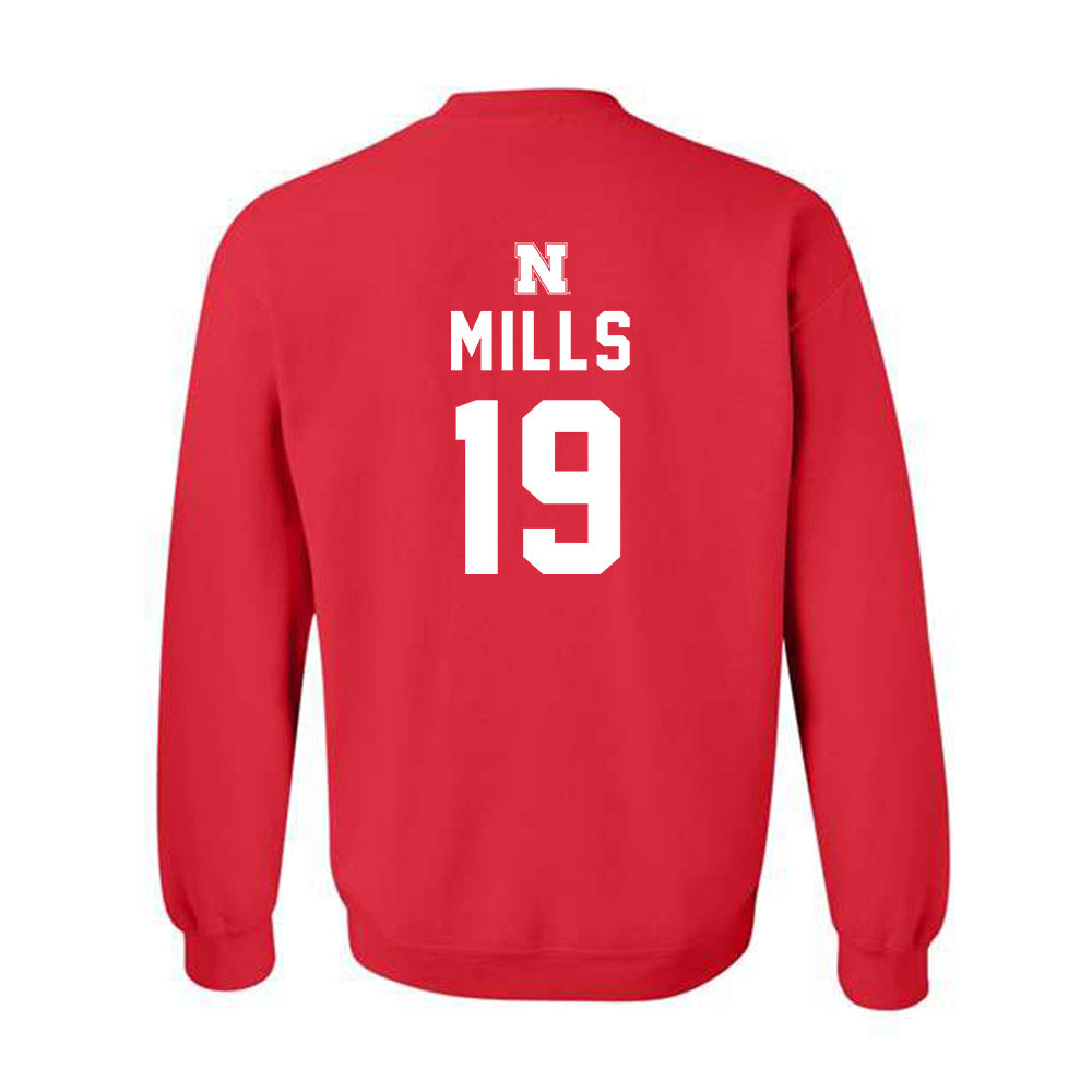Nebraska - NCAA Football : Cortez Mills - Replica Shersey Crewneck Sweatshirt-1