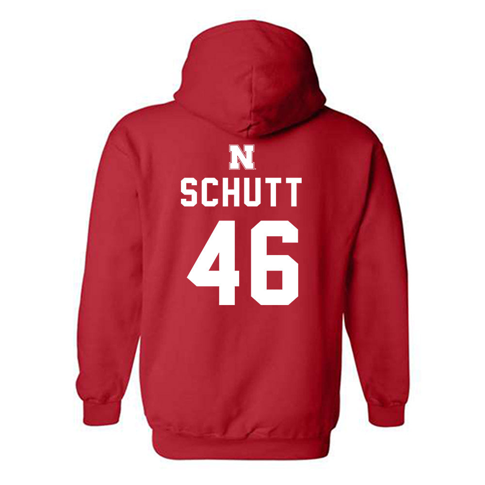 Nebraska - NCAA Football : Connor Schutt - Replica Shersey Hooded Sweatshirt-1