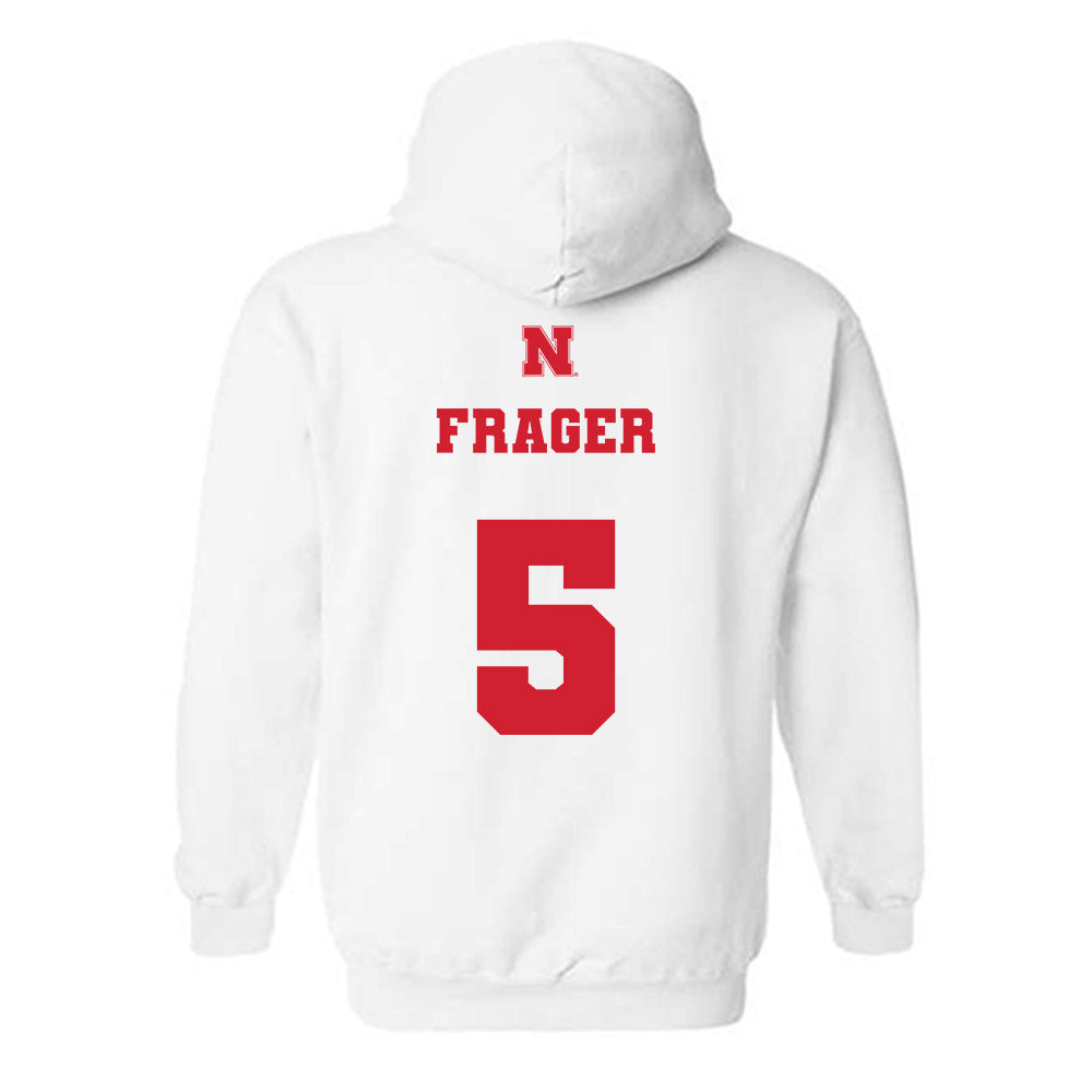 Nebraska - NCAA Men's Basketball : Braden Frager - Generic Shersey Hooded Sweatshirt-1