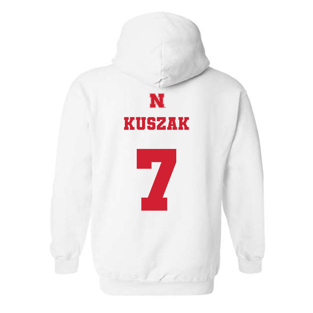 Nebraska - NCAA Softball : Ava Kuszak - Generic Shersey Hooded Sweatshirt-1