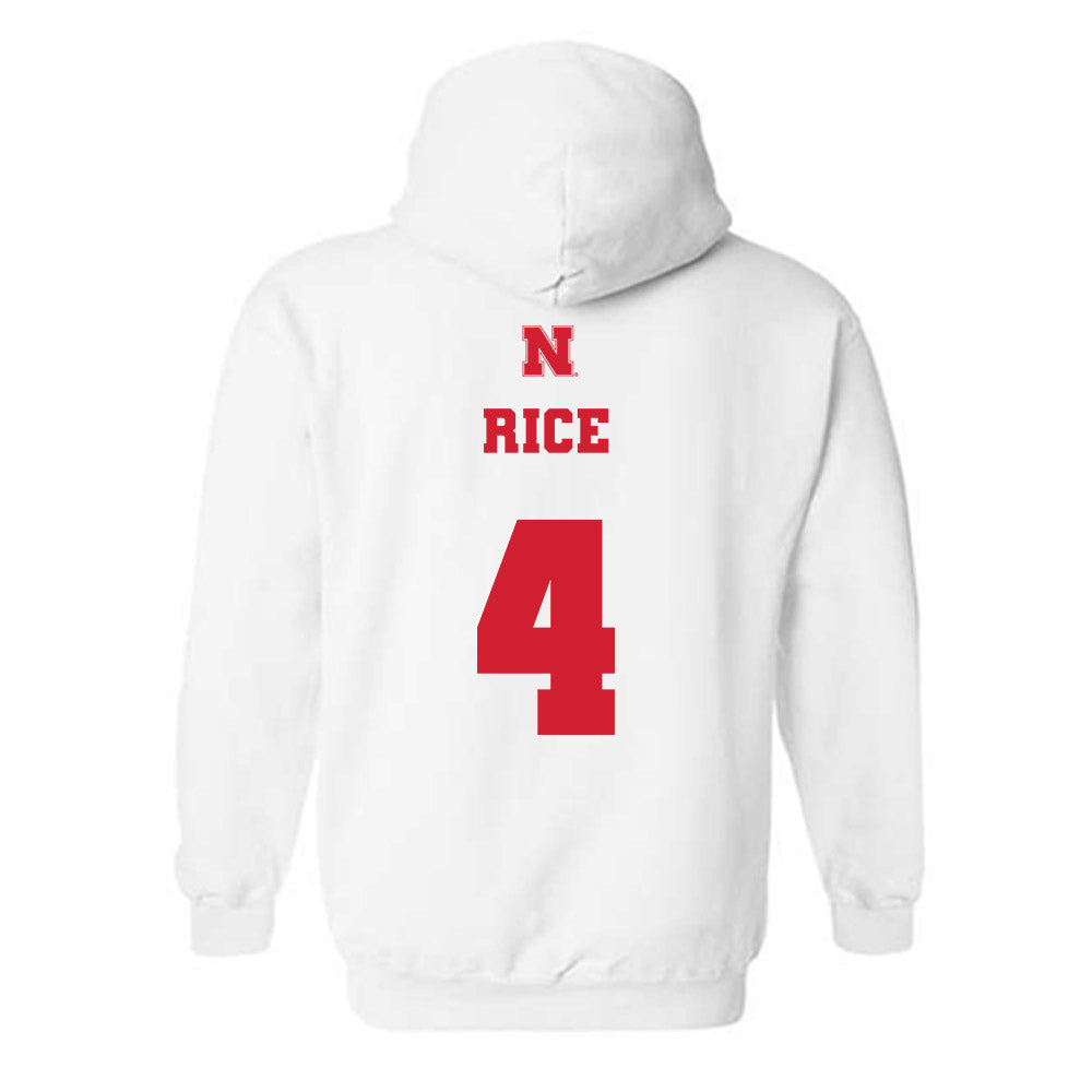Nebraska - NCAA Men's Basketball : Colin Rice - Generic Shersey Hooded Sweatshirt-1